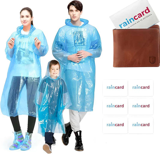 Stay Dry in Style with the Fully Reusable Wallet Rain Card & Raincoat Set (Set of 5, Multicolour)