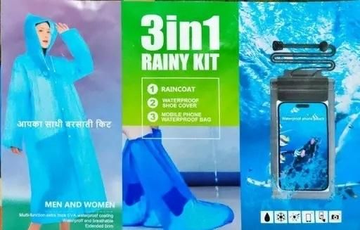 Stay Dry from Head to Toe: The Ultimate 3-in-1 Raincoat Set You Need This Monsoon 🌧️