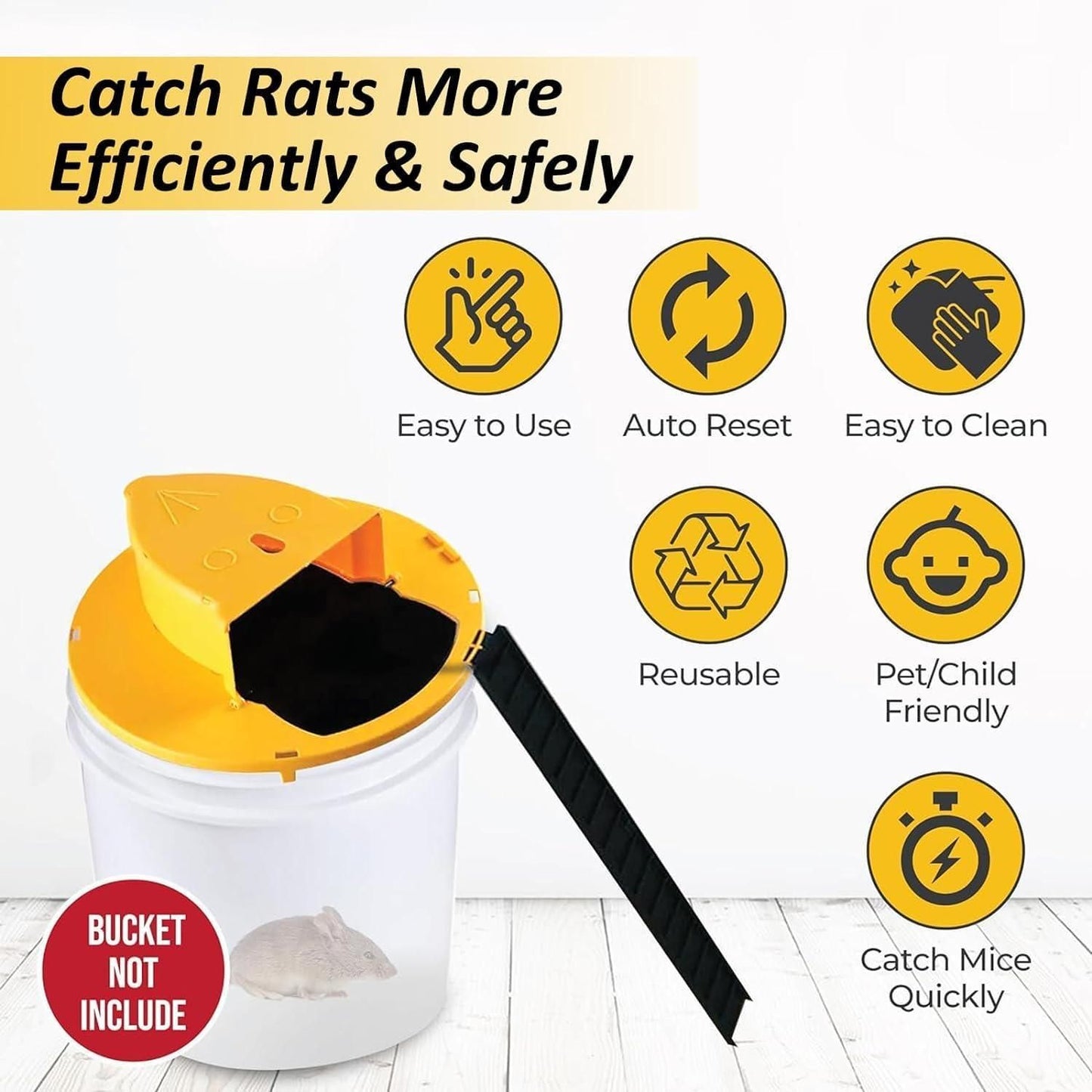 Slide Bucket Lid Mouse Rat Trap with Ramp